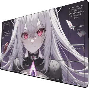 AI Painting TCG Playmat - MTG Trading Card Game Mat with Zone Layout, 24x14 Inches Premium MTG Play Mat - The Perfect Companion for Intense Card Battles - Fantasy Dark Skull Black Lotus 509A270