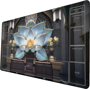 AI Painting TCG Playmat - MTG Trading Card Game Mat with Zone Layout, 24x14 Inches Premium MTG Play Mat - The Perfect Companion for Intense Card Battles - Fantasy Dark Skull Black Lotus 519A125