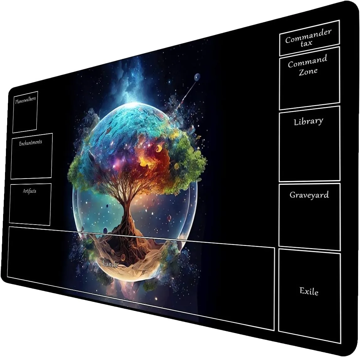 AI Painting TCG Playmat - MTG Trading Card Game Mat with Zone Layout, 24x14 Inches Premium MTG Play Mat - The Perfect Companion for Intense Card Battles - Fantasy Dark Skull Black Lotus 519A267