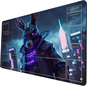 AI Painting TCG Playmat - MTG Trading Card Game Mat with Zone Layout, 24x14 Inches Premium MTG Play Mat - The Perfect Companion for Intense Card Battles - Fantasy Dark Skull Black Lotus A20