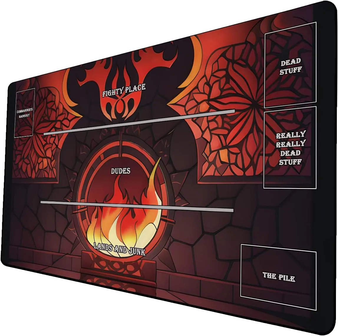 AI Painting TCG Playmat - MTG Trading Card Game Mat with Zones, 24x14 Inches Premium MTG Playmat - The Perfect Companion for Intense Card Battles - Fantasy Dark Vampire Lotus-046