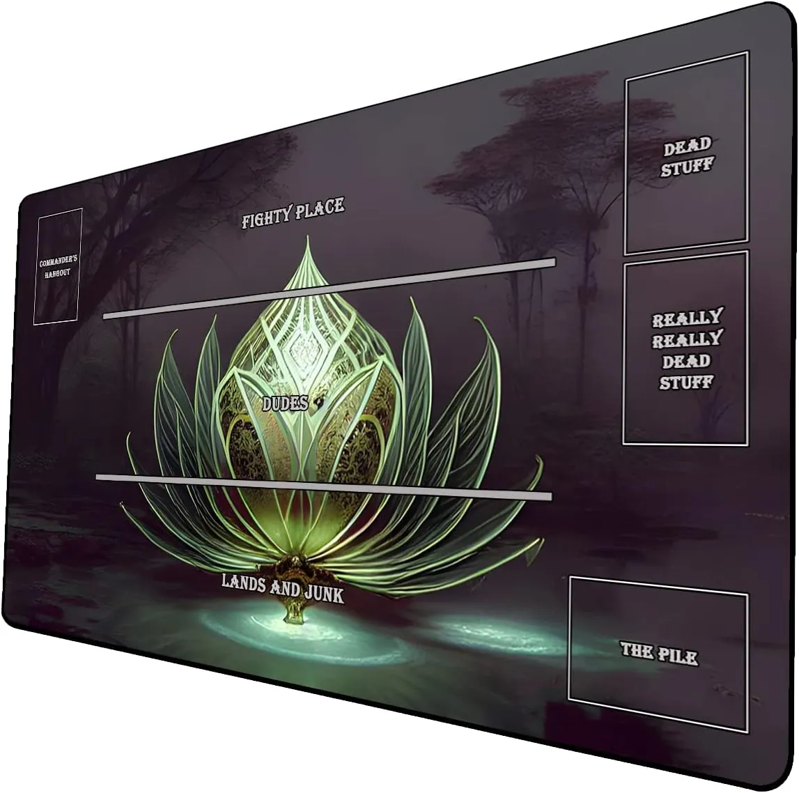 AI Painting TCG Playmat - MTG Trading Card Game Mat with Zones, 24x14 Inches Premium MTG Playmat - The Perfect Companion for Intense Card Battles - Fantasy Dark Vampire Lotus-051