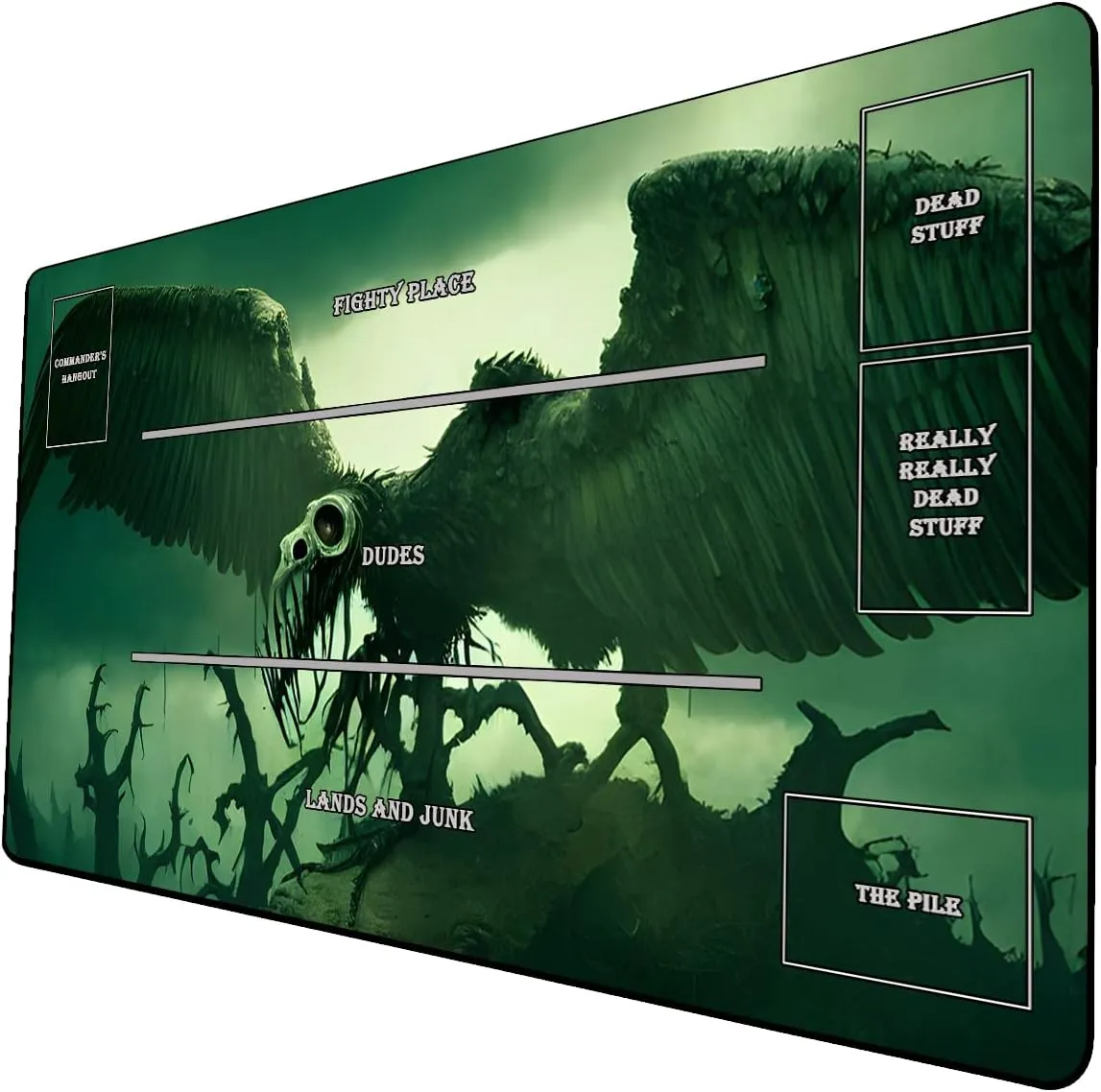 AI Painting TCG Playmat - MTG Trading Card Game Mat with Zones, 24x14 Inches Premium MTG Playmat - The Perfect Companion for Intense Card Battles - Fantasy Dark Vampire Lotus-056