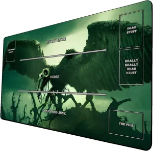 AI Painting TCG Playmat - MTG Trading Card Game Mat with Zones, 24x14 Inches Premium MTG Playmat - The Perfect Companion for Intense Card Battles - Fantasy Dark Vampire Lotus-056