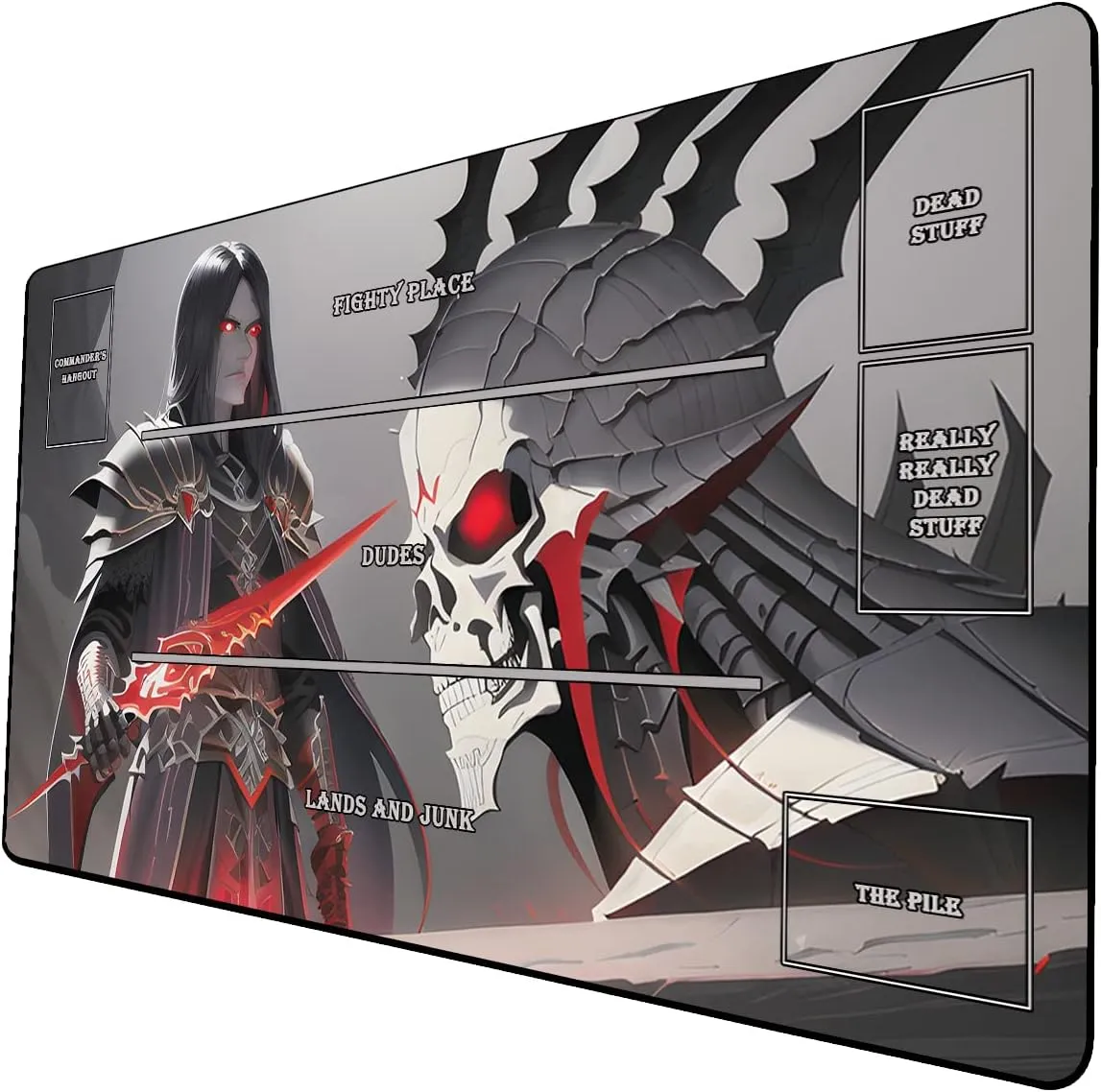 AI Painting TCG Playmat - MTG Trading Card Game Mat with Zones, 24x14 Inches Premium MTG Playmat - The Perfect Companion for Intense Card Battles - Fantasy Dark Vampire Lotus-057