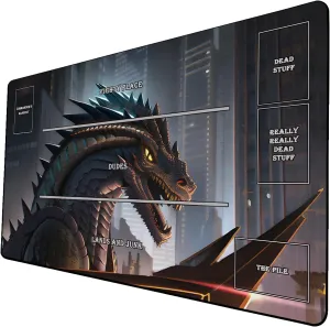 AI Painting TCG Playmat - MTG Trading Card Game Mat with Zones, 24x14 Inches Premium MTG Playmat - The Perfect Companion for Intense Card Battles - Fantasy Dark Vampire Lotus-059