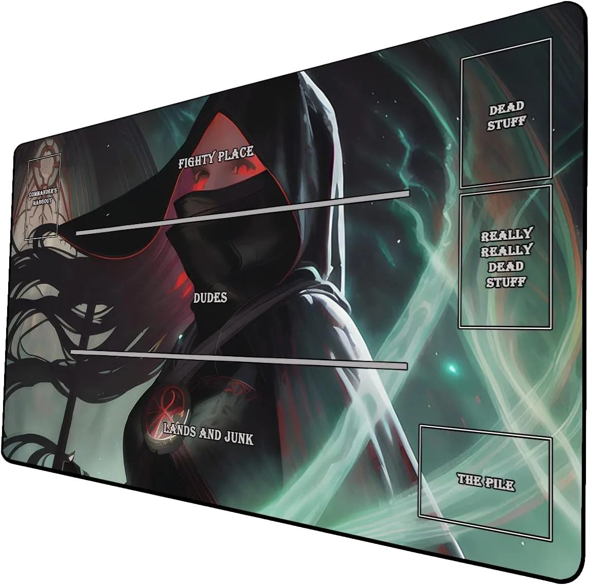 AI Painting TCG Playmat - MTG Trading Card Game Mat with Zones, 24x14 Inches Premium MTG Playmat - The Perfect Companion for Intense Card Battles - Fantasy Dark Vampire Lotus-062