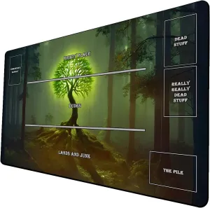 AI Painting TCG Playmat - MTG Trading Card Game Mat with Zones, 24x14 Inches Premium MTG Playmat - The Perfect Companion for Intense Card Battles - Fantasy Dark Vampire Lotus-063