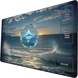 AI Painting TCG Playmat - MTG Trading Card Game Mat with Zones, 24x14 Inches Premium MTG Playmat - The Perfect Companion for Intense Card Battles - Fantasy Dark Vampire Lotus-075