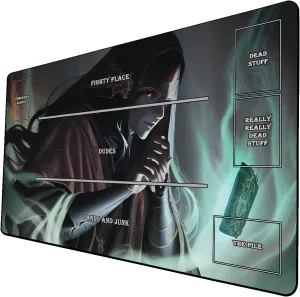 AI Painting TCG Playmat - MTG Trading Card Game Mat with Zones, 24x14 Inches Premium MTG Playmat - The Perfect Companion for Intense Card Battles - Fantasy Dark Vampire Lotus-078