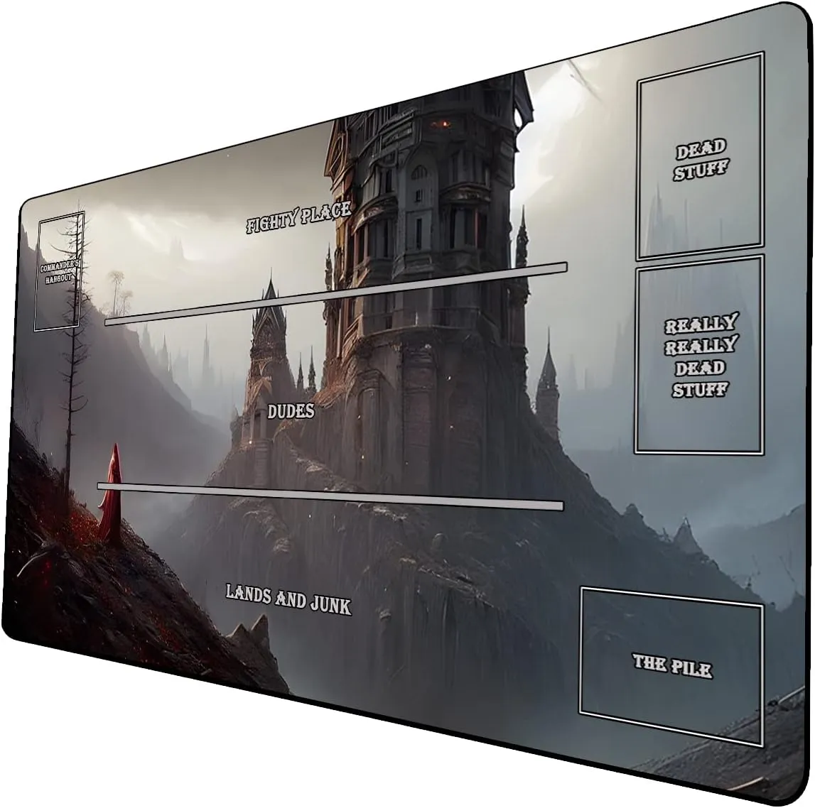 AI Painting TCG Playmat - MTG Trading Card Game Mat with Zones, 24x14 Inches Premium MTG Playmat - The Perfect Companion for Intense Card Battles - Fantasy Dark Vampire Lotus-082