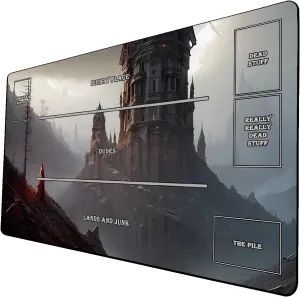 AI Painting TCG Playmat - MTG Trading Card Game Mat with Zones, 24x14 Inches Premium MTG Playmat - The Perfect Companion for Intense Card Battles - Fantasy Dark Vampire Lotus-082