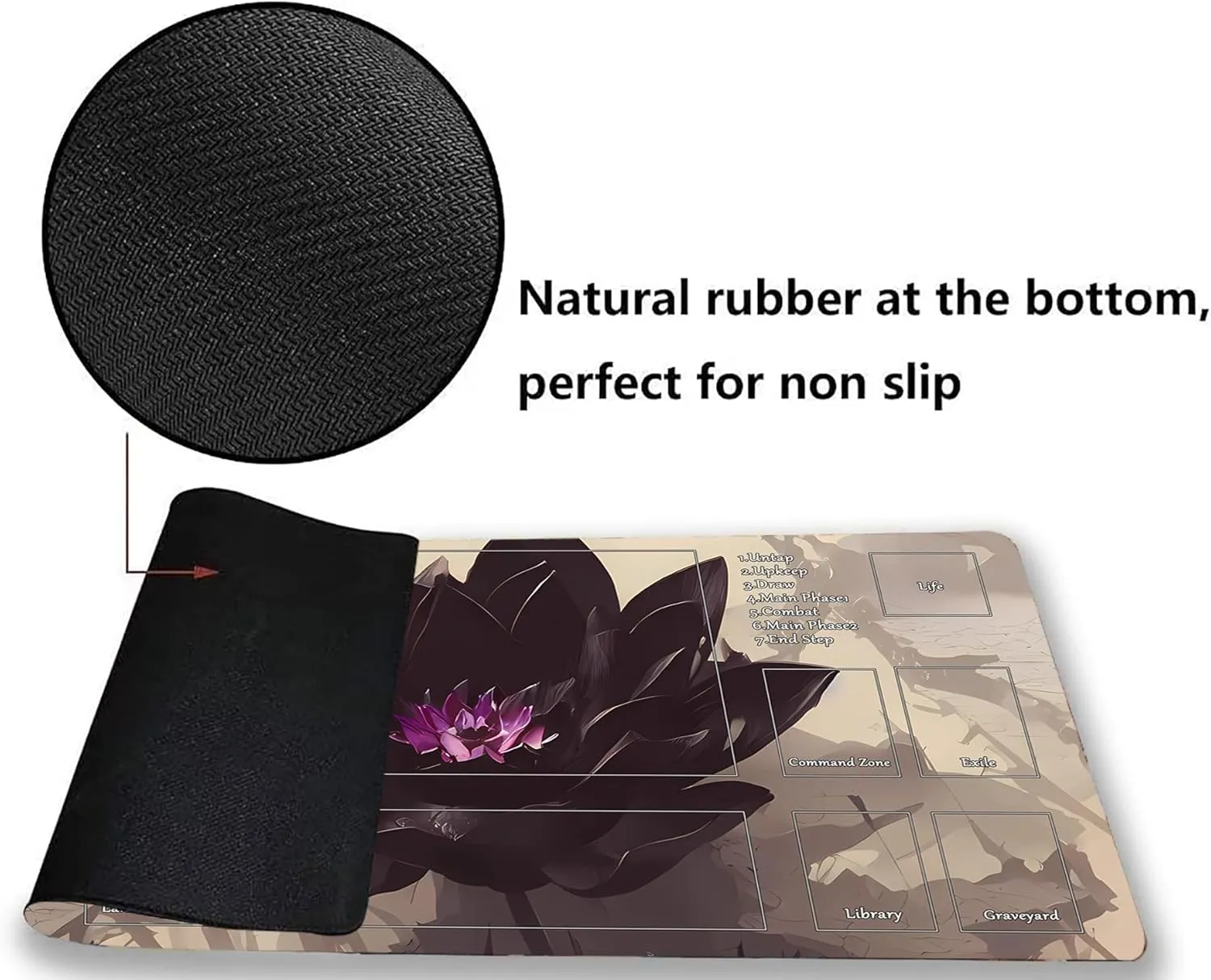 AI Painting TCG Playmat - MTG Trading Card Game Mat with Zones, 24x14 Inches Premium MTG Playmat - The Perfect Companion for Intense Card Battles - Fantasy Dark Vampire Lotus-366