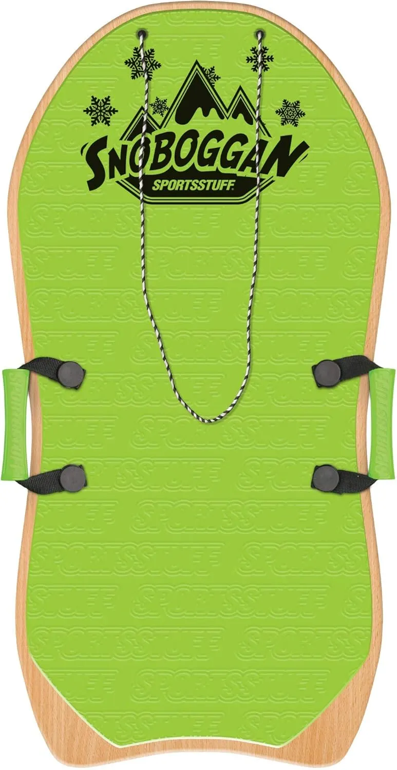 AIRHEAD SNO-BOGGAN Wood Sled, Green, 36 x 18 inches