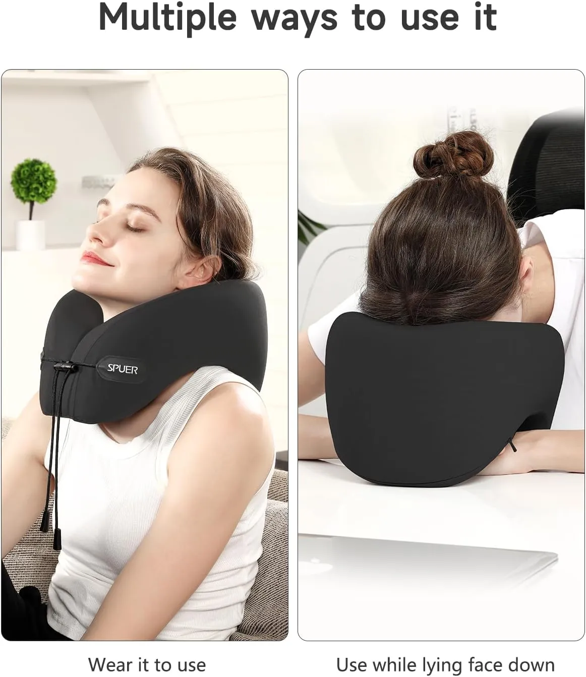 Airplane Travel Pillow – Neck Pillow for Sleeping with Memory Foam for Flights, Cars & Office Naps, Travel Accessories with Eye Mask, Earplugs & Storage Bag
