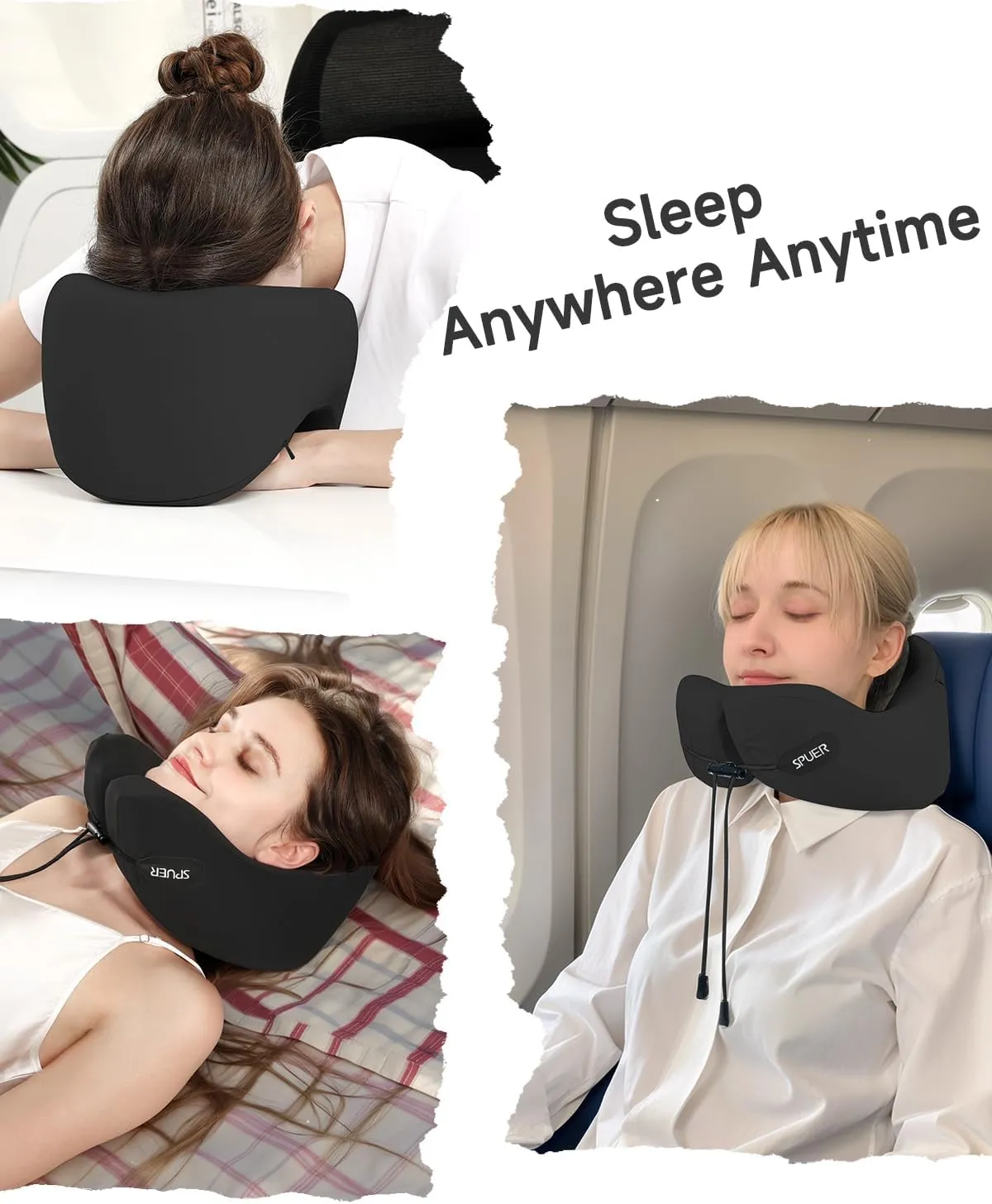 Airplane Travel Pillow – Neck Pillow for Sleeping with Memory Foam for Flights, Cars & Office Naps, Travel Accessories with Eye Mask, Earplugs & Storage Bag