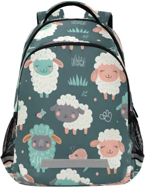 ALAZA Sheep Green Backpack College School Shoulder Laptop Bag Daypack Bookbag for Teen Girls Boys