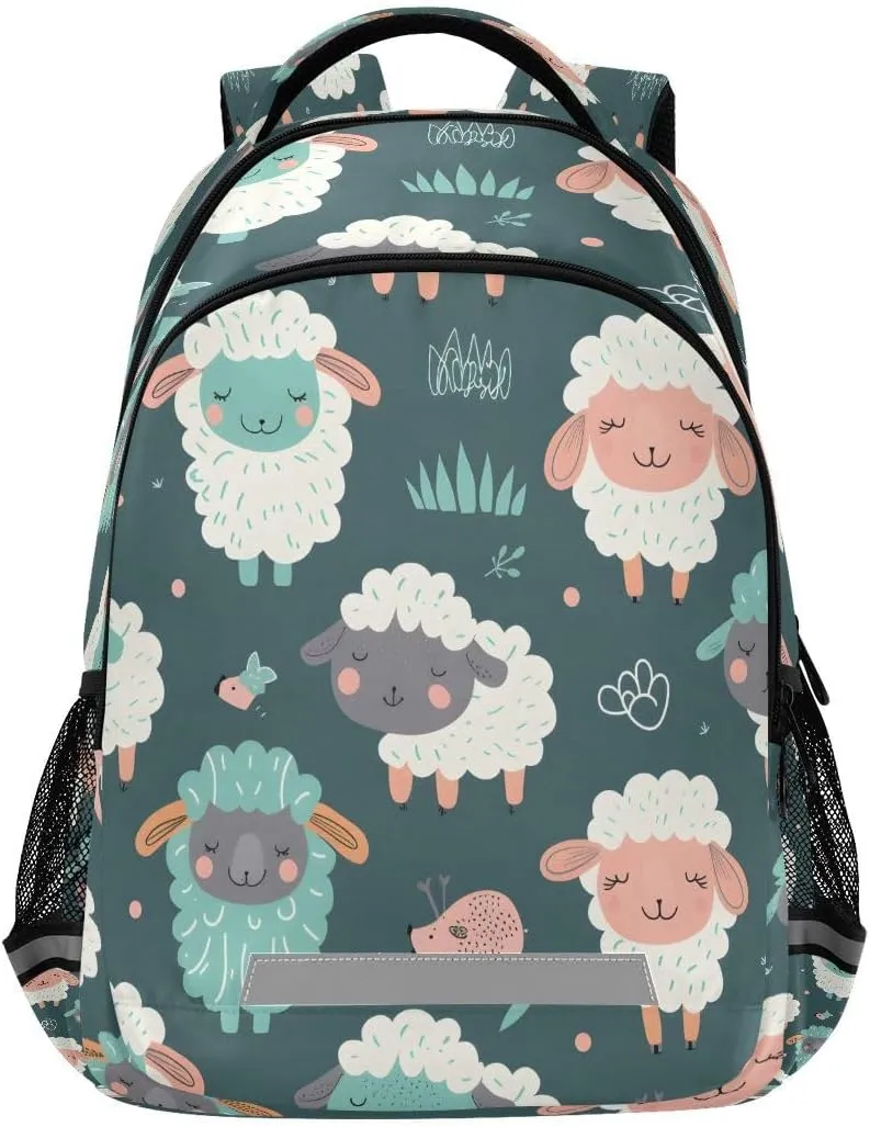 ALAZA Sheep Green Backpack College School Shoulder Laptop Bag Daypack Bookbag for Teen Girls Boys