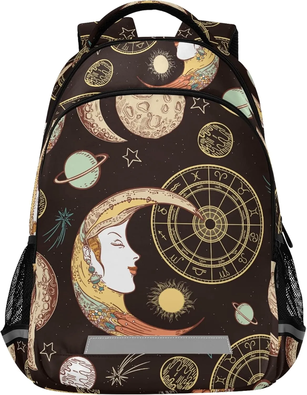 ALAZA Sun Crescent Moon Face Astrology Boho Backpack Purse for Women Men Personalized Laptop Notebook Tablet School Bag Stylish Casual Daypack, 13 14 15.6 inch