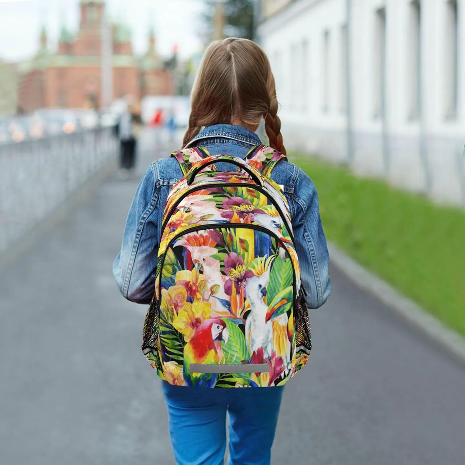 ALAZA Watercolor Parrots Bird Backpack For women Bookbag Travel Daypack