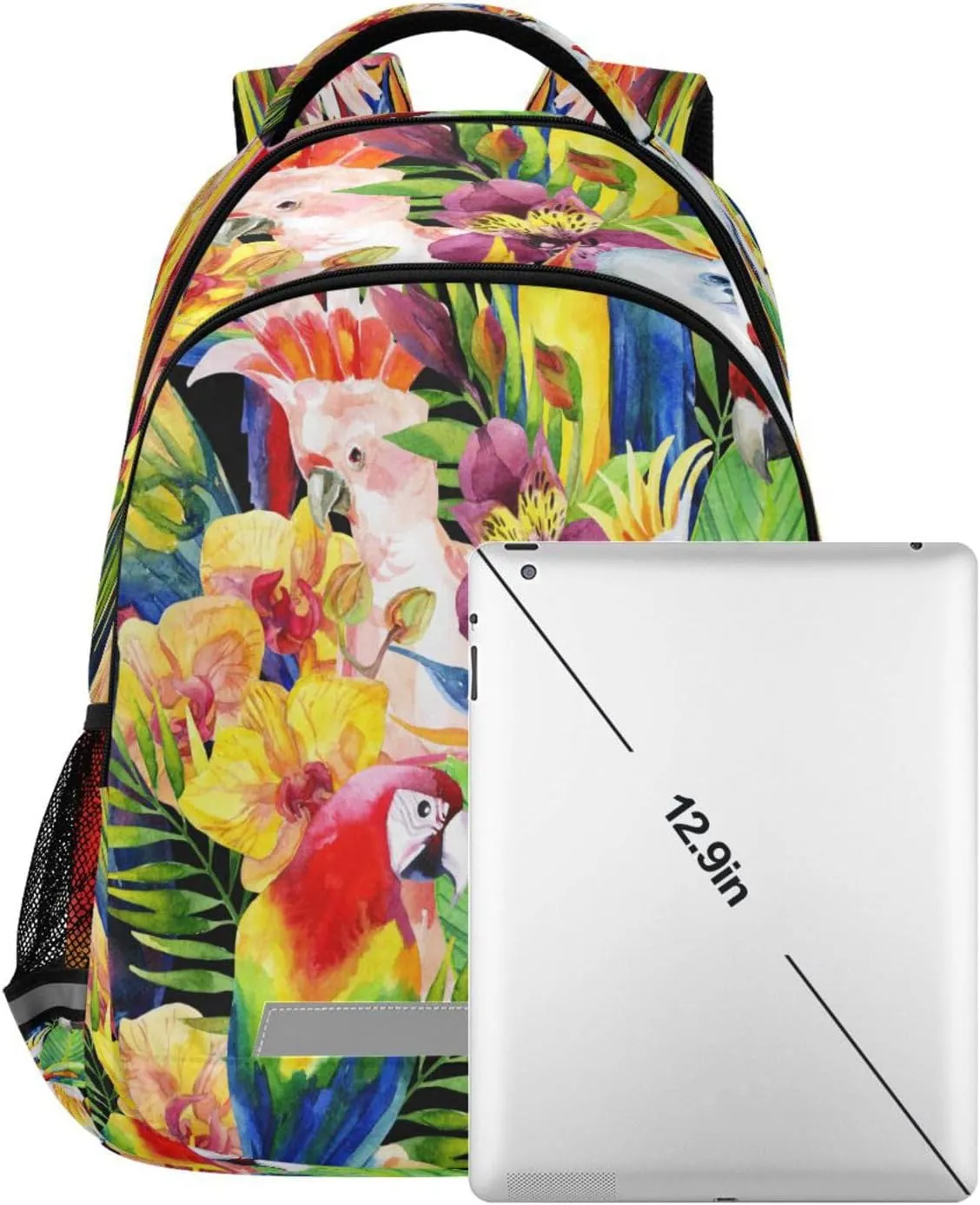ALAZA Watercolor Parrots Bird Backpack For women Bookbag Travel Daypack