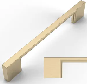 Amerdeco 10 Pack Brushed Brass Cabinet Pulls 5 Inch(128MM) Hole Centers Kitchen Cabinet Handles Cabinet Hardware Kitchen Handles for Cabinets Cupboard Handles Drawer Pulls ZH0060