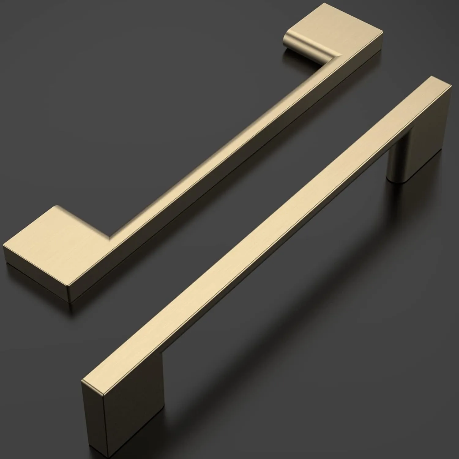 Amerdeco 10 Pack Brushed Brass Cabinet Pulls 5 Inch(128MM) Hole Centers Kitchen Cabinet Handles Cabinet Hardware Kitchen Handles for Cabinets Cupboard Handles Drawer Pulls ZH0060