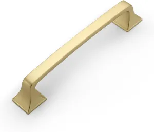 Amerdeco 10 Pack Brushed Gold Cabinet Pulls 5 Inch(128mm) Hole Center Cabinet Hardware Kitchen Cabinet Handles for Bathroom Pulls ZH002
