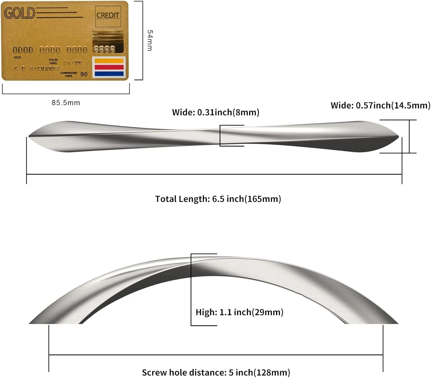 Amerdeco 10 Pack Brushed Satin Nickel 3.75 Inch(96mm) Hole Centers Kitchen Arch Twisted Cabinet Pulls Cabinet Hardware Kitchen Handles for Cabinets Cupboard Handles Drawer Pulls ZH0048