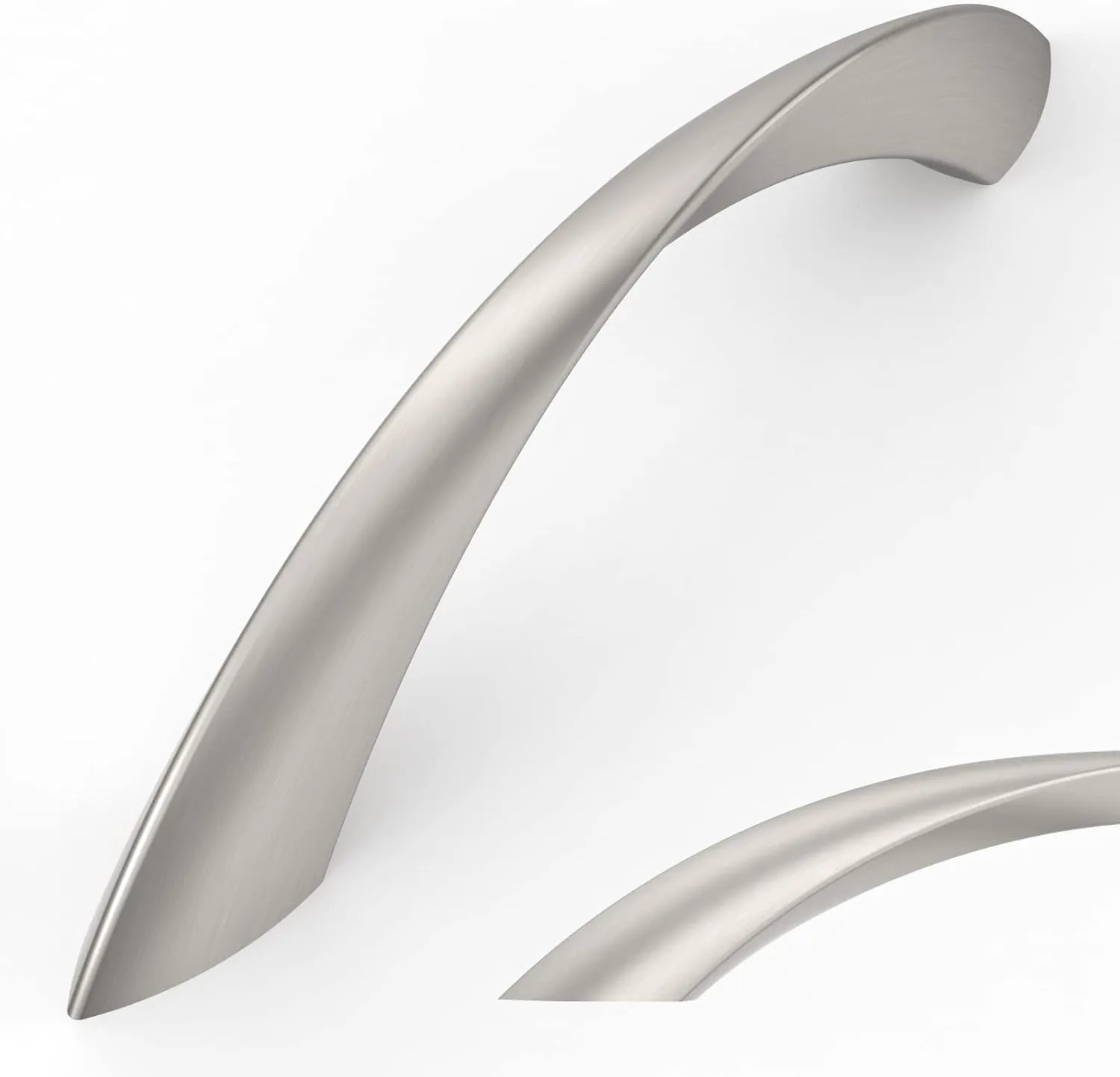 Amerdeco 10 Pack Brushed Satin Nickel 3.75 Inch(96mm) Hole Centers Kitchen Arch Twisted Cabinet Pulls Cabinet Hardware Kitchen Handles for Cabinets Cupboard Handles Drawer Pulls ZH0048