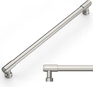 Amerdeco 10 Pack Brushed Satin Nickel Cabinet Pulls 10 Inch(254mm) Hole Center Drawer Pulls Cabinet Hardware Kitchen Cabinet Handles for Bathroom ZH0075