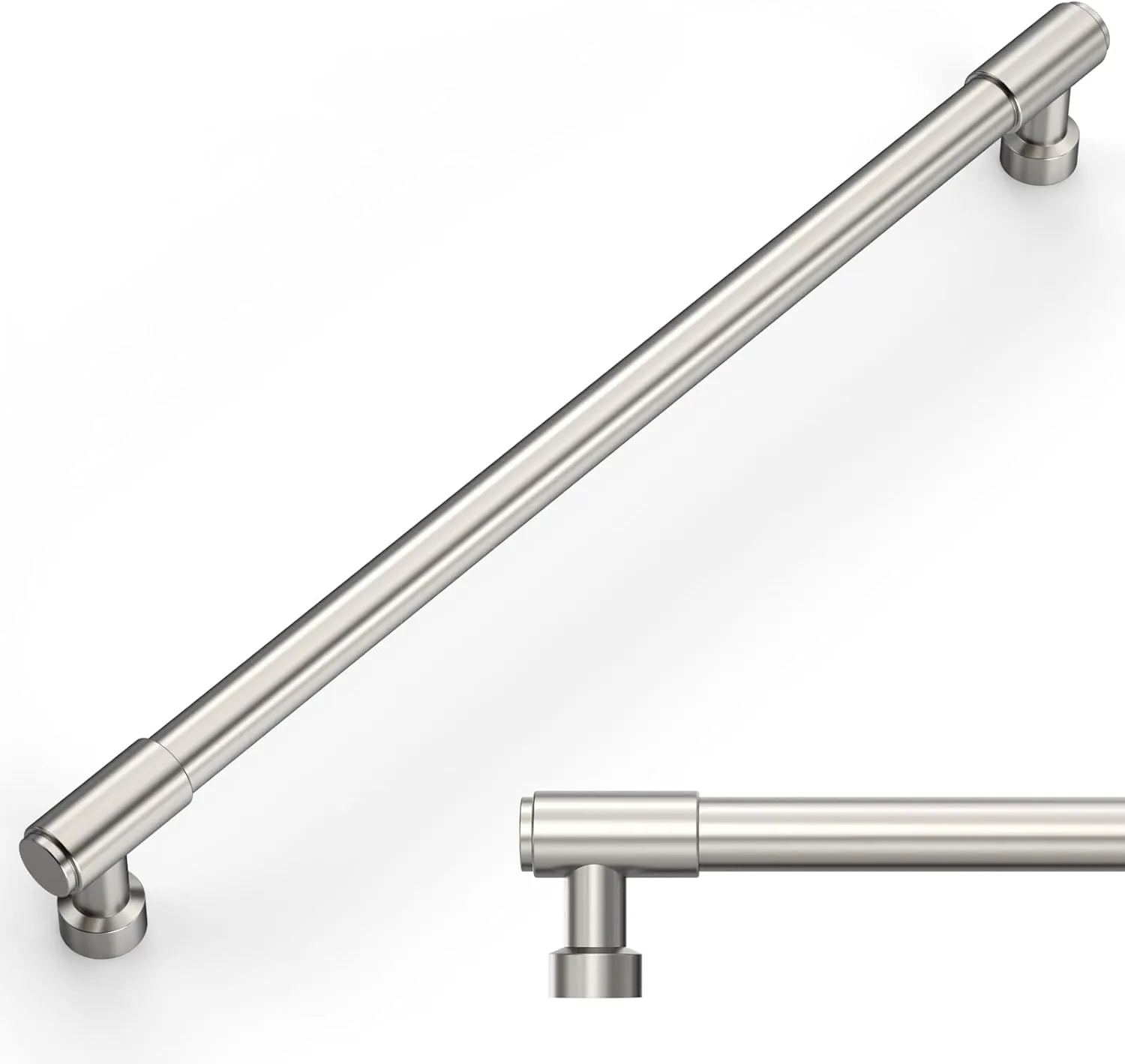 Amerdeco 10 Pack Brushed Satin Nickel Cabinet Pulls 10 Inch(254mm) Hole Center Drawer Pulls Cabinet Hardware Kitchen Cabinet Handles for Bathroom ZH0075