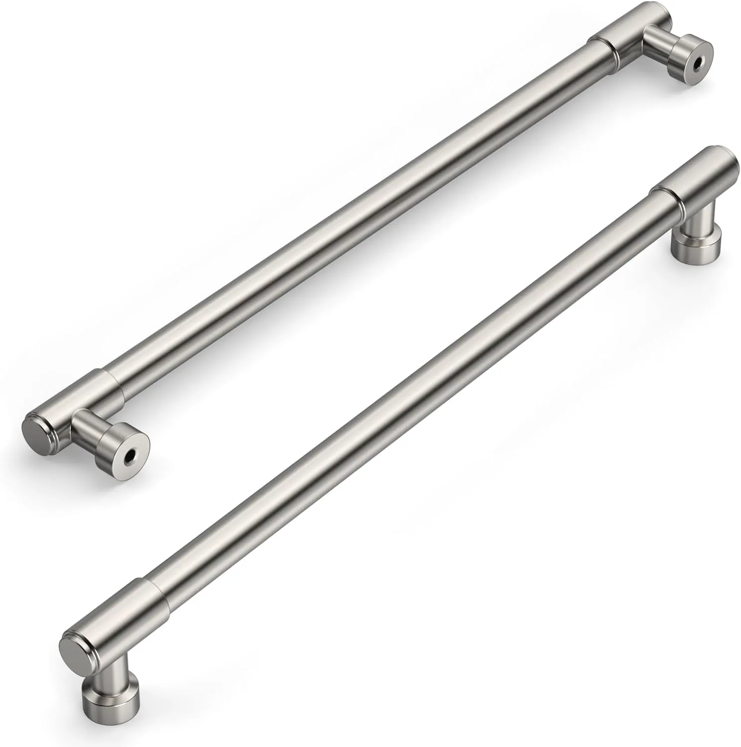 Amerdeco 10 Pack Brushed Satin Nickel Cabinet Pulls 10 Inch(254mm) Hole Center Drawer Pulls Cabinet Hardware Kitchen Cabinet Handles for Bathroom ZH0075
