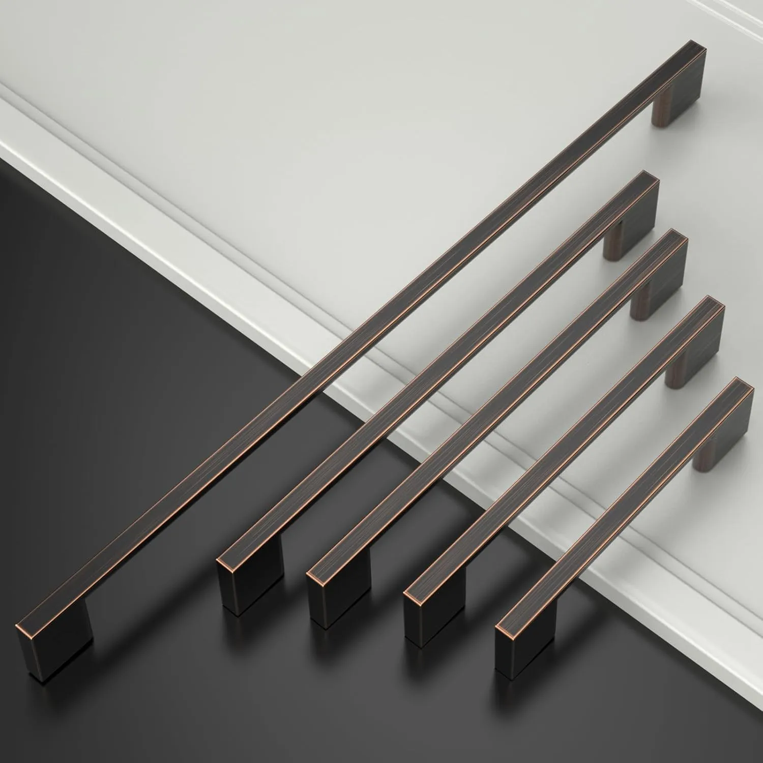 Amerdeco 10 Pack Oil Rubbed Bronze Cabinet Pulls 5 Inch(128MM) Hole Centers Kitchen Cabinet Handles Cabinet Hardware Kitchen Handles for Cabinets Cupboard Handles Drawer Pulls ZH0060