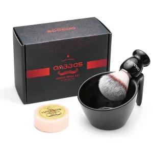 Anbbas Shaving Brush with Synthetic Badger Bristles Wood Handle,Melamine POP Mug for Lathering and 3.5oz Shaving Soap for Men Wet Shave,Women Girls Hair Removal