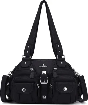 Angel Kiss Hobo Crossbody Purses for Women Shoulder Bag Multipocket Soft Hobo Purses Removable Strap Leather Handbags