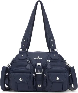 Angel Kiss Hobo Crossbody Purses for Women Shoulder Bag Multipocket Soft Hobo Purses Removable Strap Leather Handbags