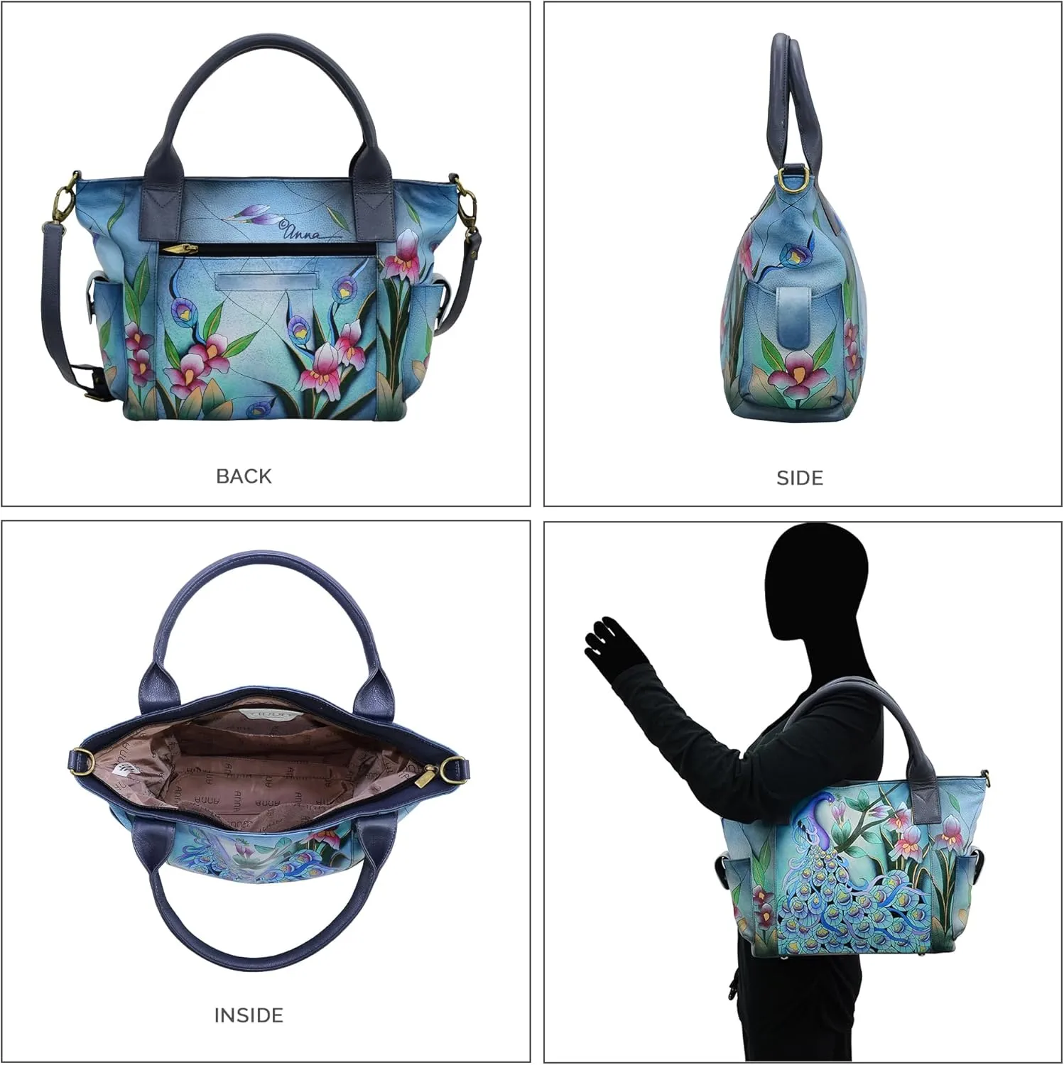 Anna by Anuschka Zip-top Organizer with Outside Side Pockets