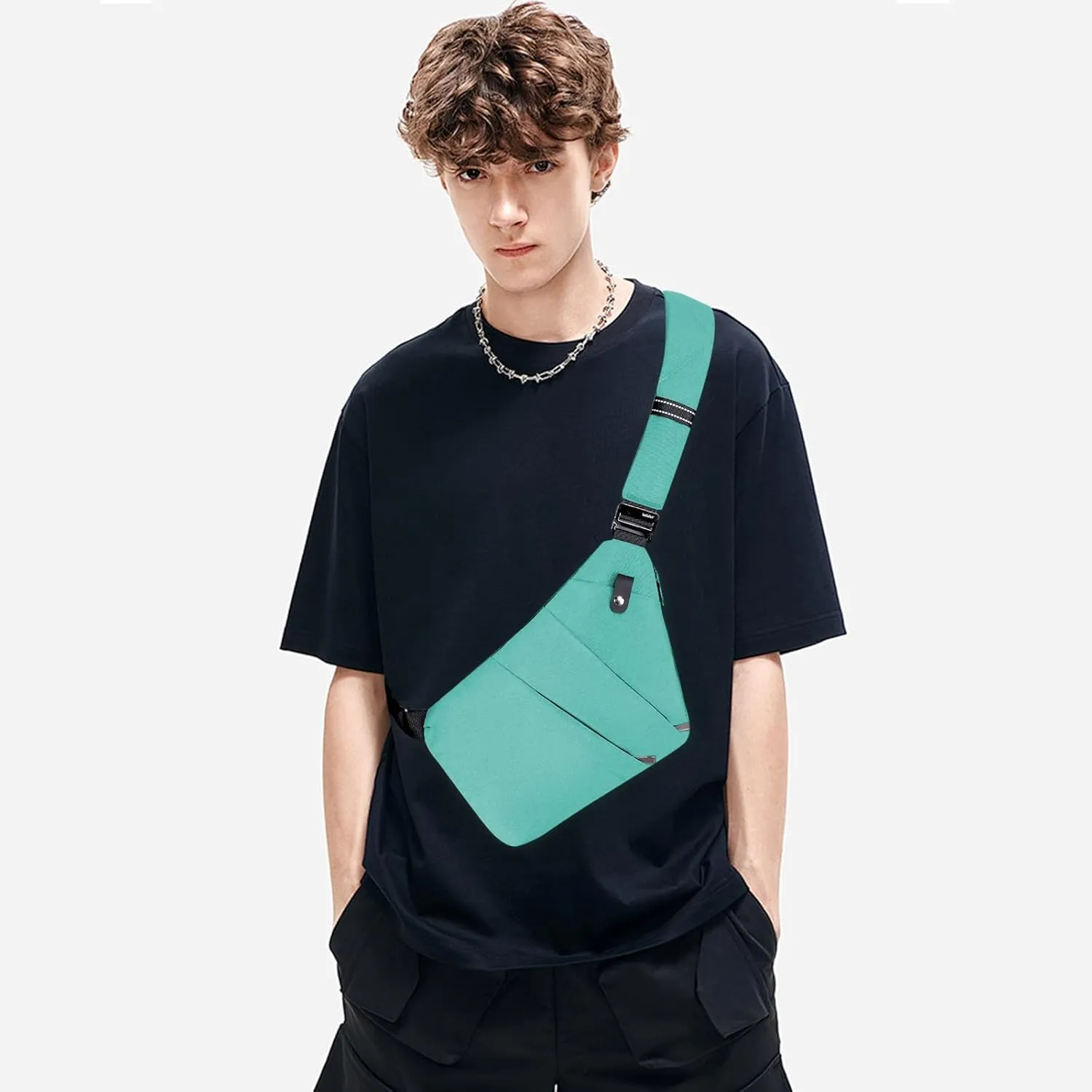 Anti Theft Bag Crossbody Purse-Anti Theft Travel Bag for Women & Men Slim Sling Bag CrossBody with Adjustable Strap