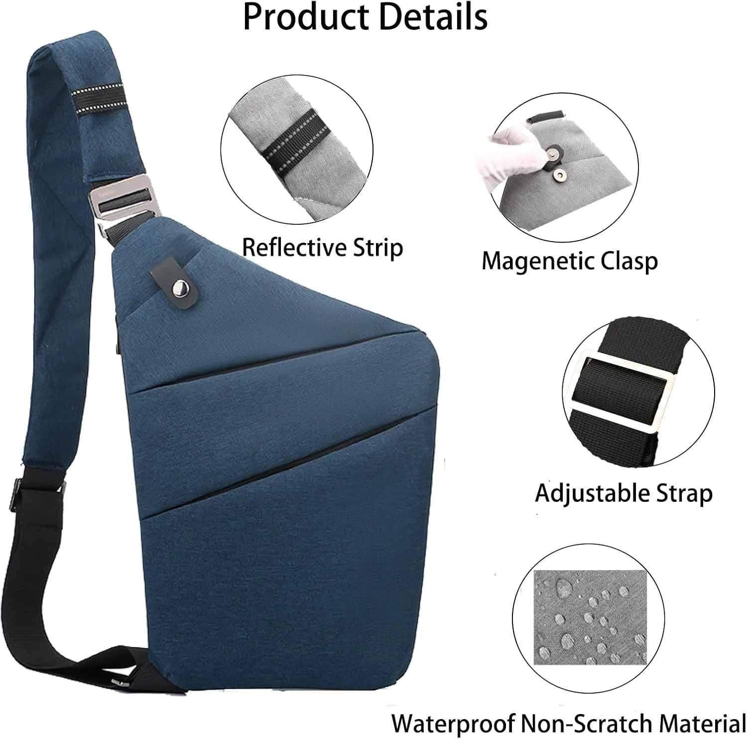Anti Theft Bag Travel Purse, Anti Theft Crossbody Bags Travel Purses for Women Men Slim Sling Bag