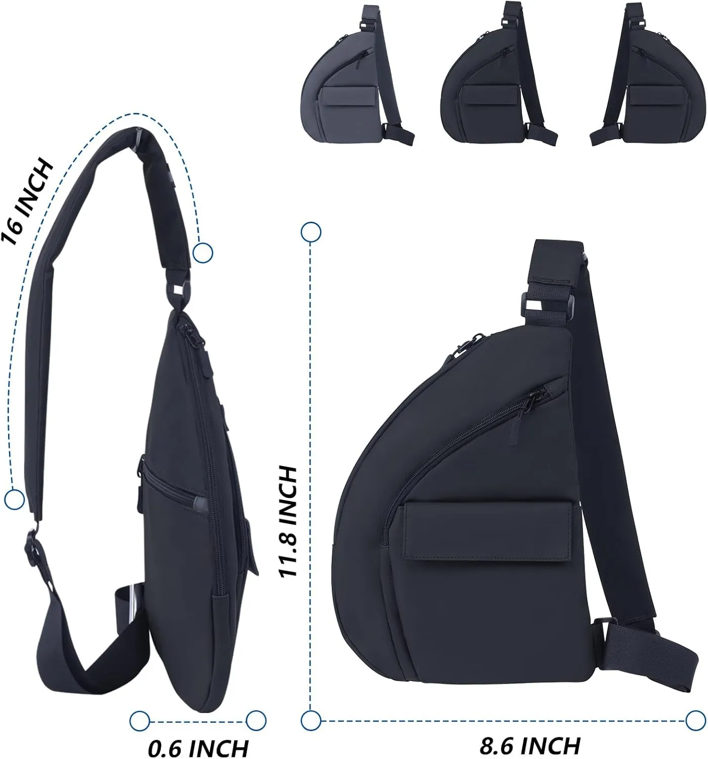 Anti Theft Travel Bag, Crossbody Bags Chest Sling Bag Purses for Women Men