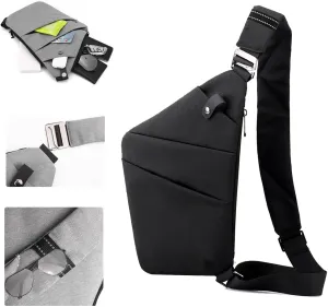 Anti Theft Travel Bag, Travel Purses Anti Theft Safe Slim Sling CrossBody Bag, Personal Flex Bag for Men&Women