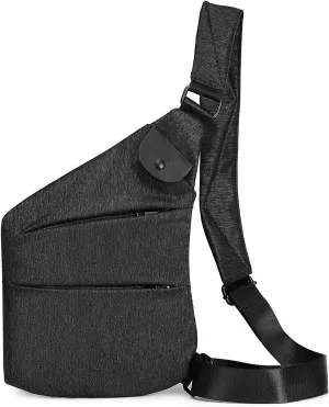 Antitheft Crossbody Bags For Women Men Travel Purse Anti Theft Cross Body Chest Bag Slim Sling Bag With Adjustable Strap Black