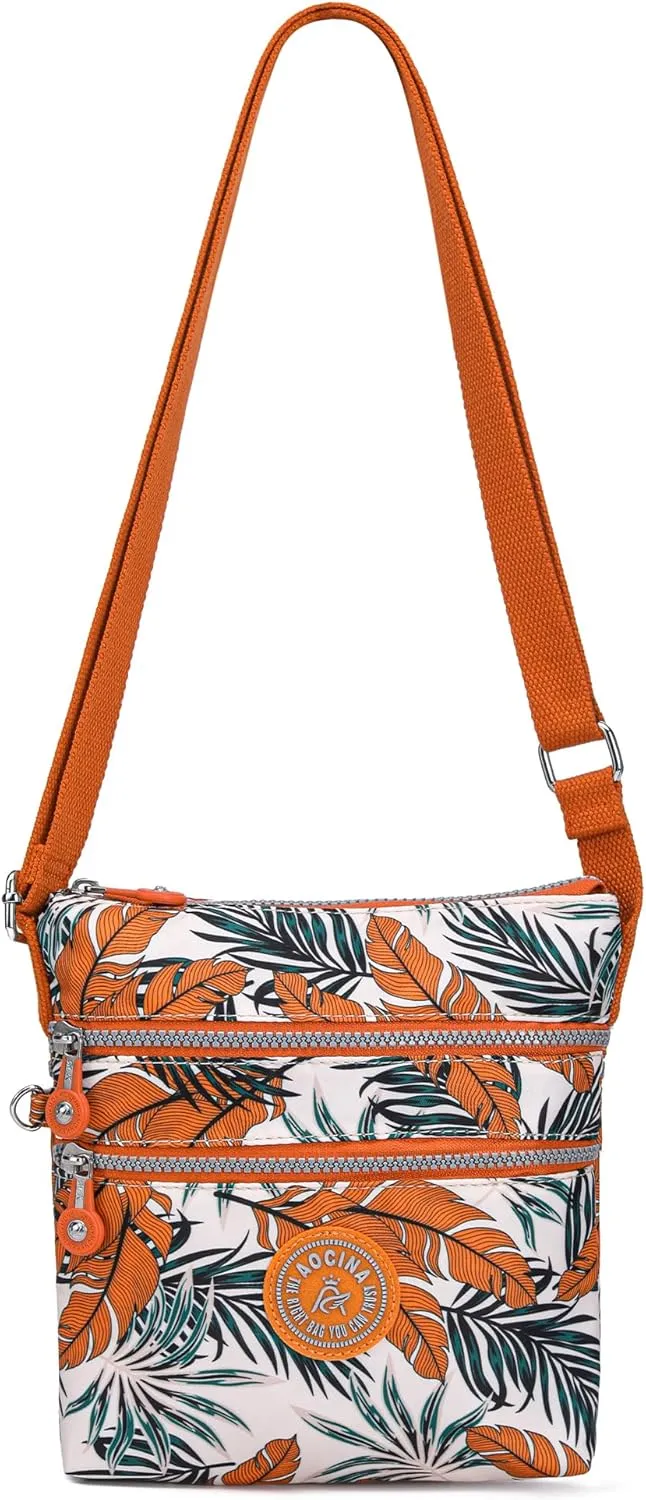 AOCINA Crossbody Purses for Women Lightweight Small Travel Bag Shoulder Purses and Handbags with Multi Zipper Pockets