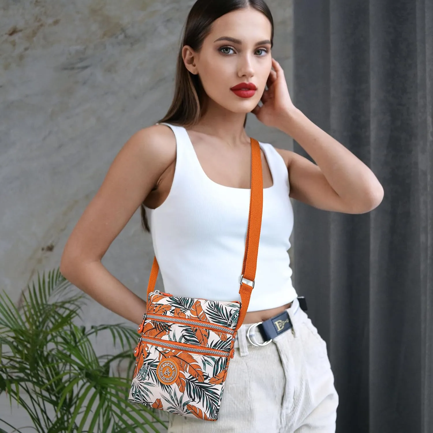 AOCINA Crossbody Purses for Women Lightweight Small Travel Bag Shoulder Purses and Handbags with Multi Zipper Pockets
