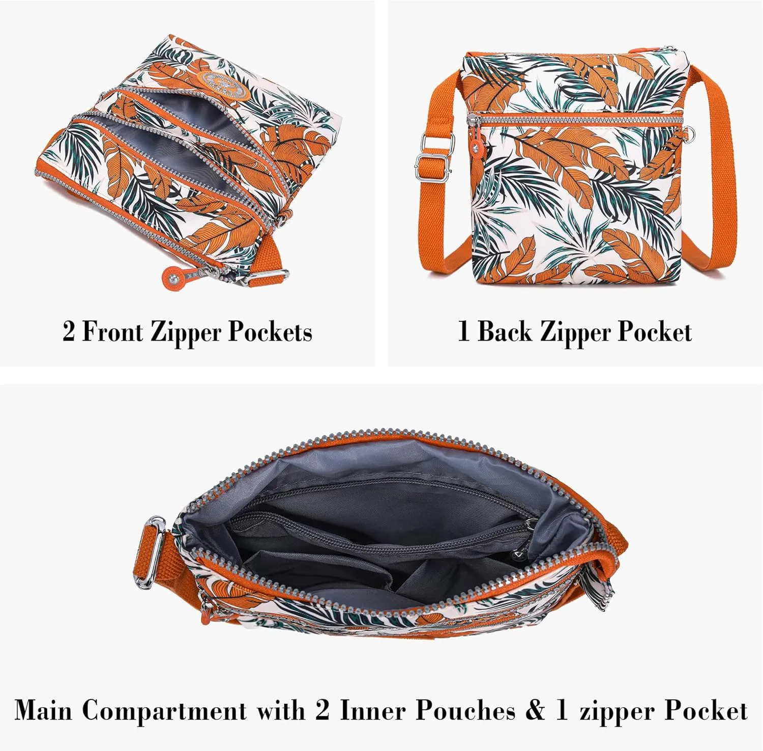 AOCINA Crossbody Purses for Women Lightweight Small Travel Bag Shoulder Purses and Handbags with Multi Zipper Pockets