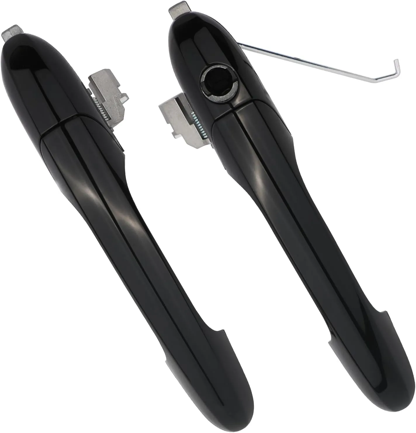 APPERFiT Exterior Door Handles with Key Hole Black for Left Driver & Right Passenger Side Compatible with Fiat 500 2012-2018 Door Parts Replaces 68069943AC 68069942AC