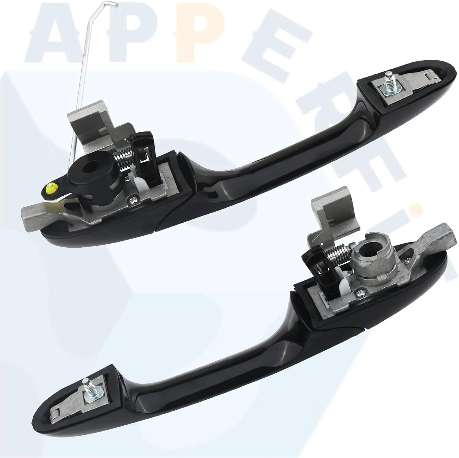 APPERFiT Exterior Door Handles with Key Hole Black for Left Driver & Right Passenger Side Compatible with Fiat 500 2012-2018 Door Parts Replaces 68069943AC 68069942AC