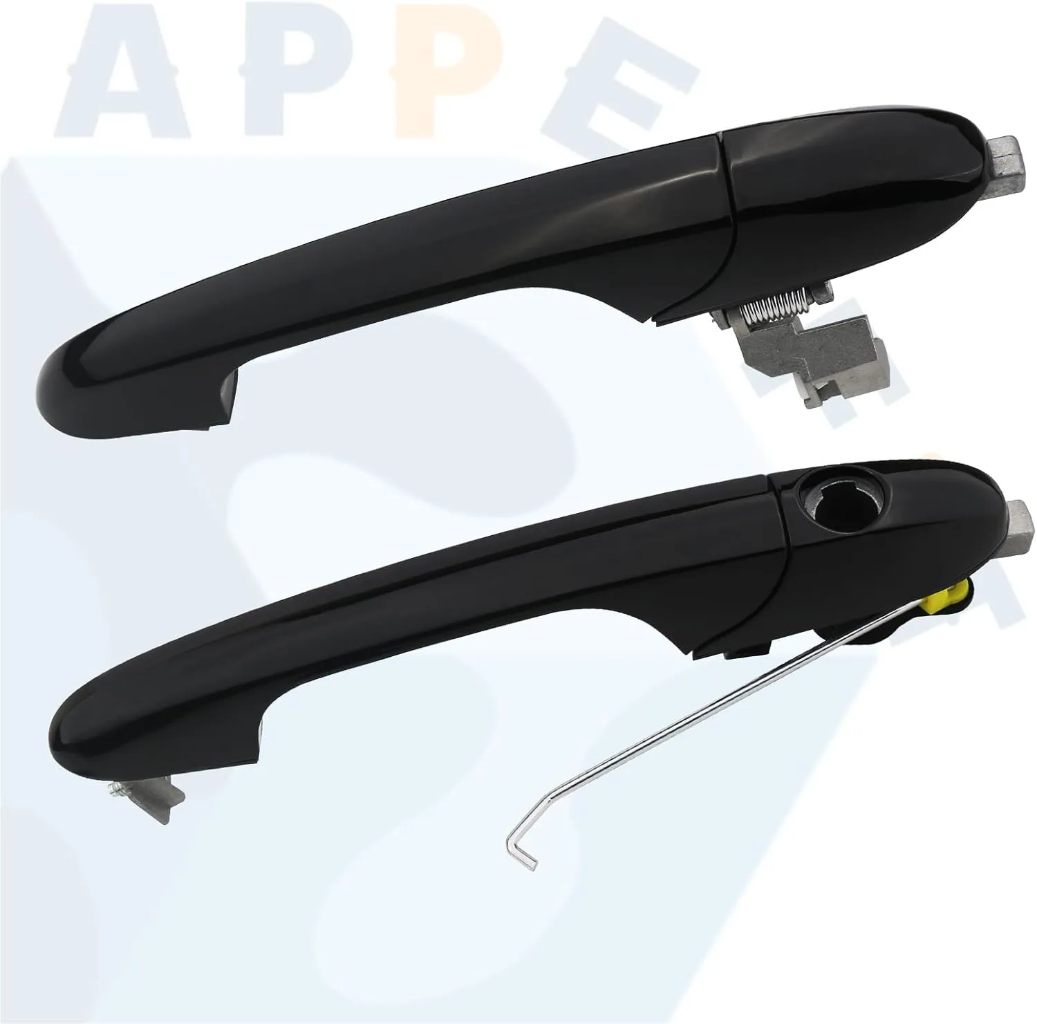 APPERFiT Exterior Door Handles with Key Hole Black for Left Driver & Right Passenger Side Compatible with Fiat 500 2012-2018 Door Parts Replaces 68069943AC 68069942AC