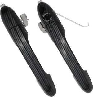 APPERFiT Exterior Door Handles with Key Hole Carbon Fiber for Left Driver & Right Passenger Side Compatible with Fiat 500 2012-2018 Door Parts Replaces 68069943AC 68069942AC
